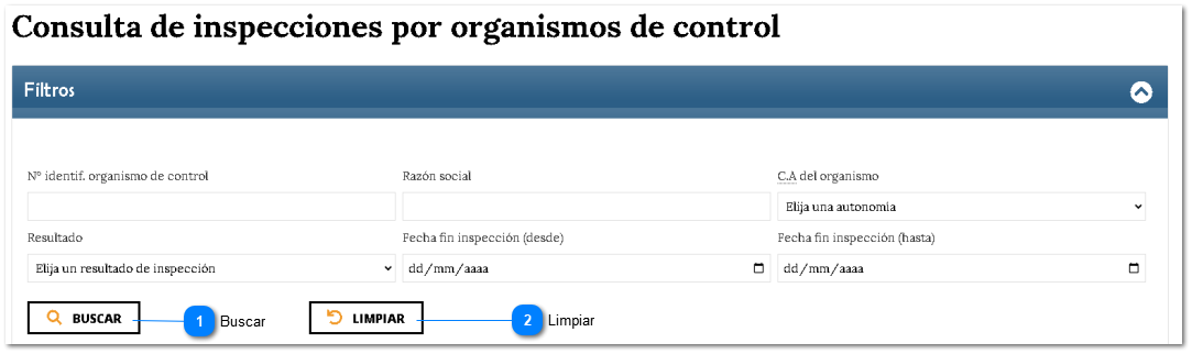 2.3. Consulta inspección por organismos